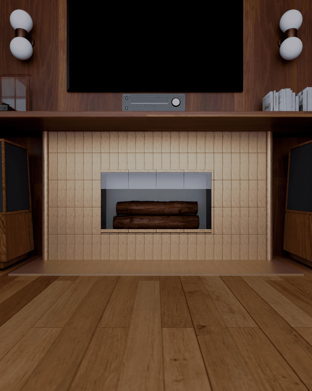Fireplace & media